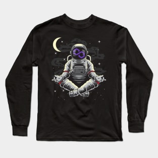 Astronaut Yoga Polygon Matic Coin To The Moon Crypto Token Cryptocurrency Wallet Birthday Gift For Men Women Kids Long Sleeve T-Shirt